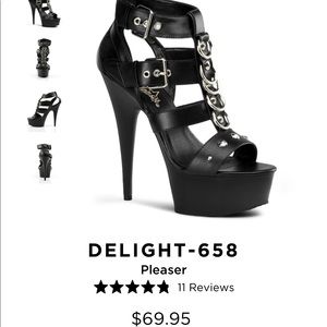 PLEASER Size 12 Strappy Studded High Heels